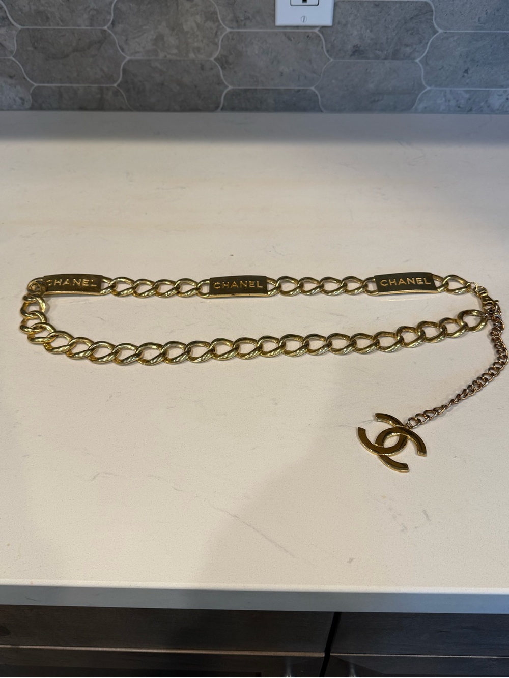 Authentic Vintage 1980s Chanel Chain CC Belt